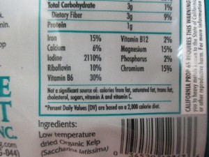 Nutritional Label